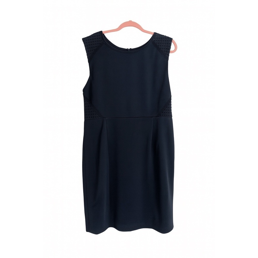 J.Crew Navy Blue Eyelet-Trim Sheath Dress – Size 16 – NWT